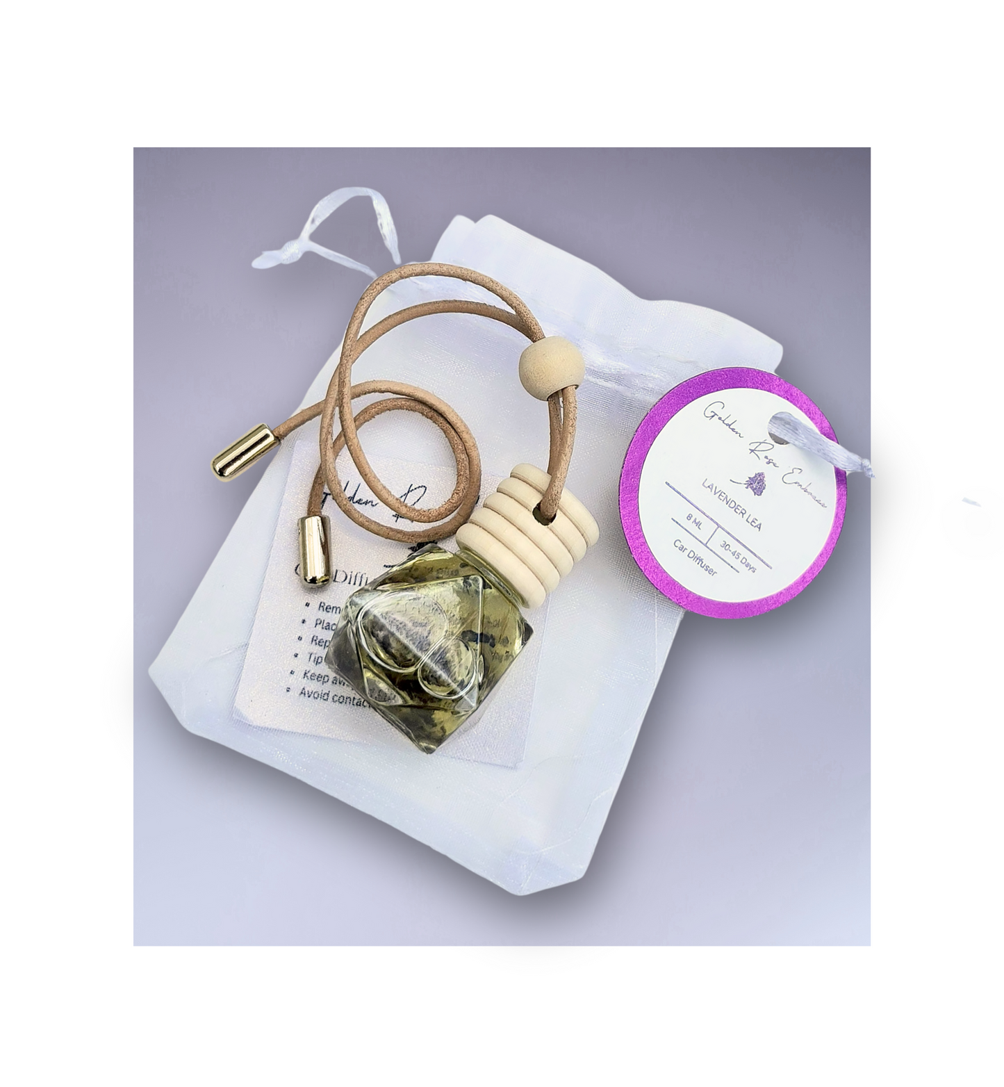 car diffuser lavender and lemon scented