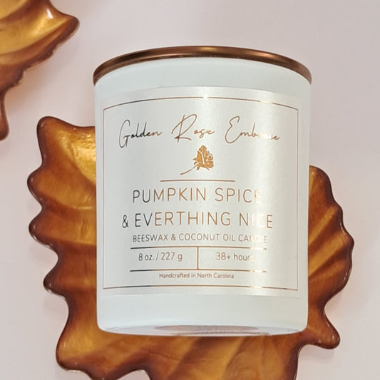 Pumpkin Spice & Everything Nice Beeswax Candle 8oz