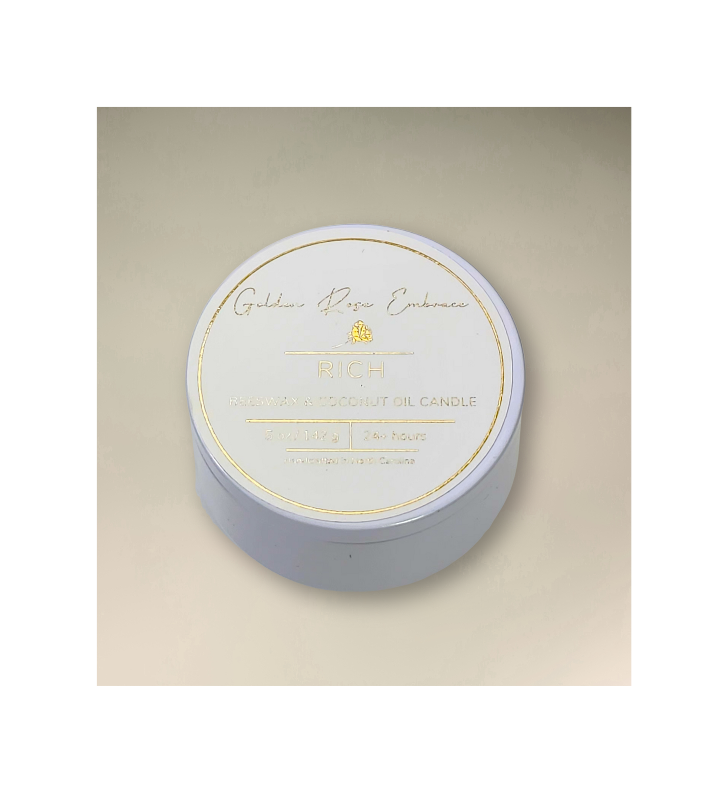 Rich 5oz Beeswax Candle. White Tin. Woodwick.
Notes of Citrus, Cardamom, Palo Santo, Saffron, Violet, Wood, Sandalwood, Smoke, Amber.
A spicy warm woody scent infused with citrus, saffron, amber, violet & sandalwood. A luxurious rich fragrance that creates an inviting and sensual experience.
Custom beeswax candle blended with organic coconut oil and fragrances infused with clean nontoxic fragrance and natural essential oils.