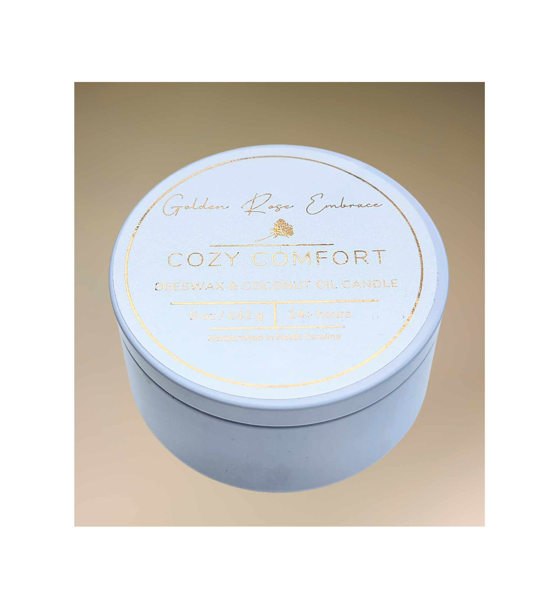 13 oz beeswax candles, cotton wick, white tin, flannel, bergamot, mahogany, and musk.