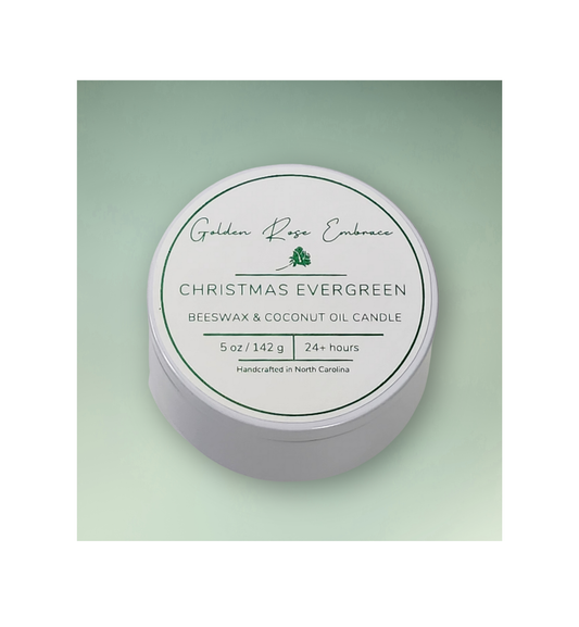 Christmas Evergreen Beeswax Candle 5oz