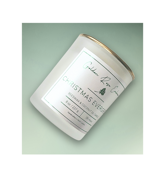 Christmas Evergreen Beeswax Candle 8oz