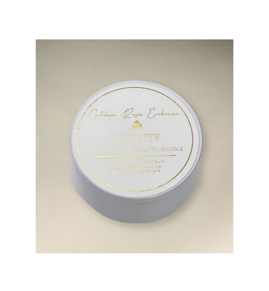 Nativity Beeswax Candle 5oz