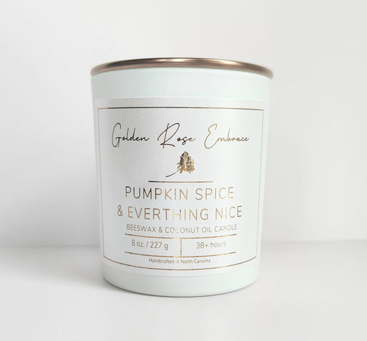 Pumpkin Spice & Everything Nice Beeswax Candle 8oz