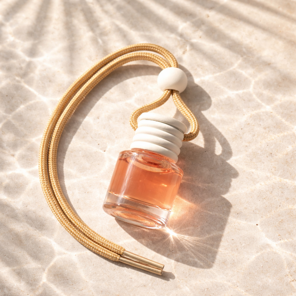 Car Diffusers. 8ML. Glass, wooden lid. Hangs from rearview mirror. Sweet Passion - An atmospheric vibrant citrus explosion of pineapple, peach, grapefruit, passionfruit, mango, and coconut. This fragrance will definitely create a tropical vibe.