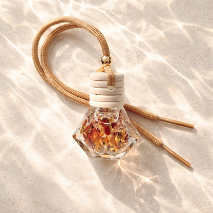 Car Diffusers. 8ML. Glass, wooden lid. Hangs from rearview mirror. Velvet Rose Dior - A captivating scent that evokes passion with its dark rose scent and warm, embracing aroma.