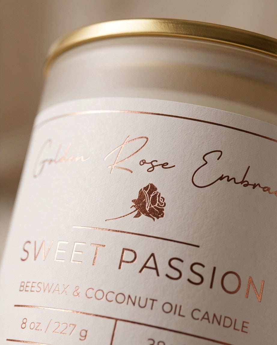 Sweet Passion tropical beeswax candle with pineapple peach passionfruit mango and coconut — Golden Rose Embrace Charlotte NC